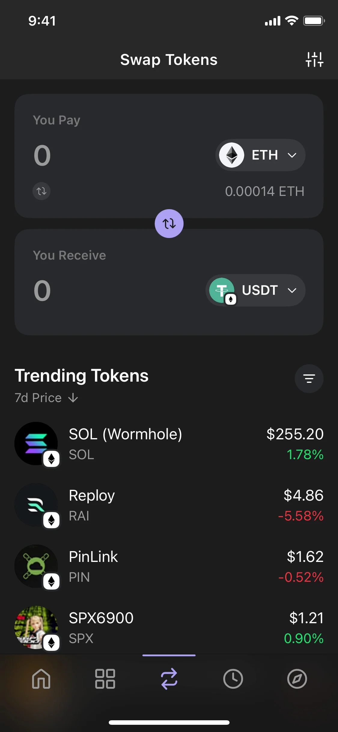 Phantom UI Design Screenshot: Crypto & Multi-Chain Digital Vault