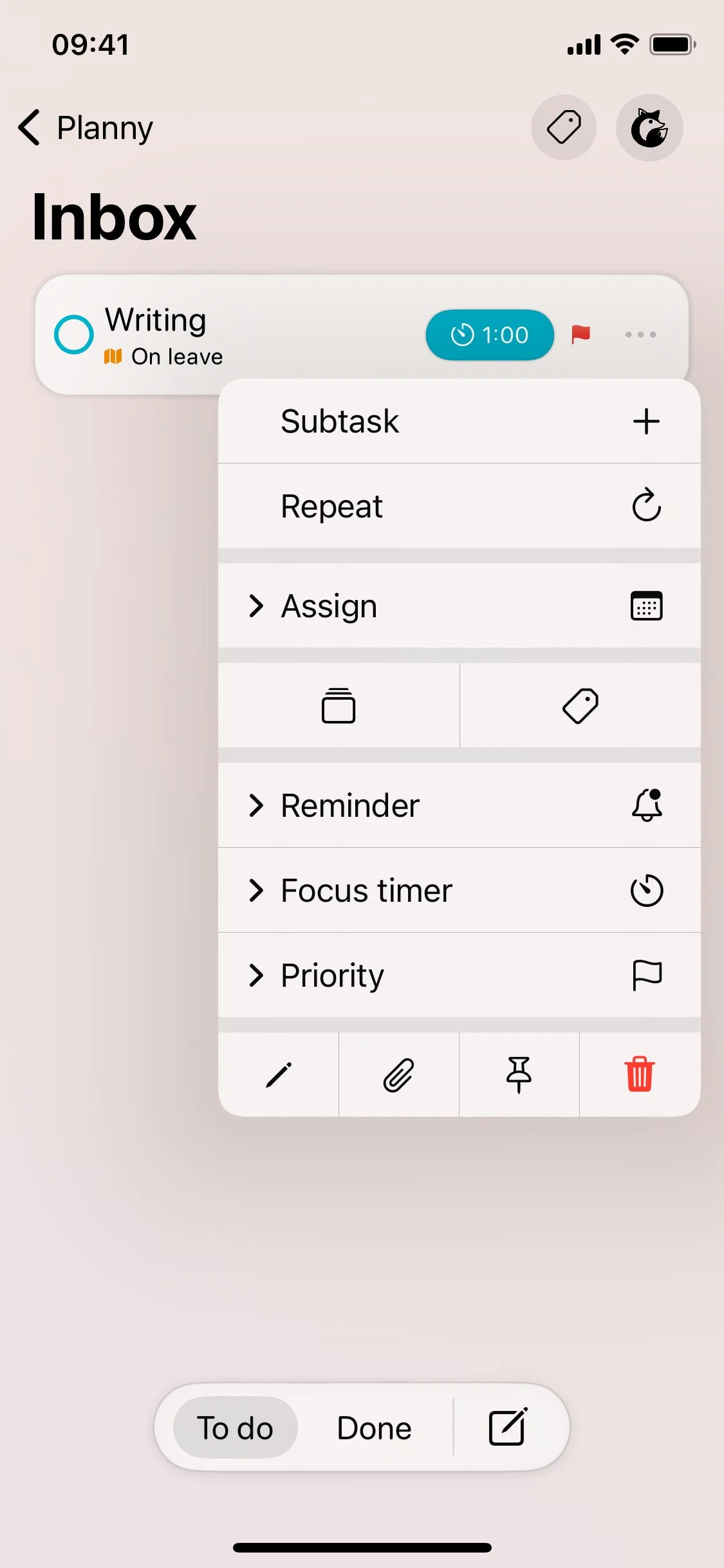 Planny UI Design Screenshot: Intelligent Daily Planner & Reminders