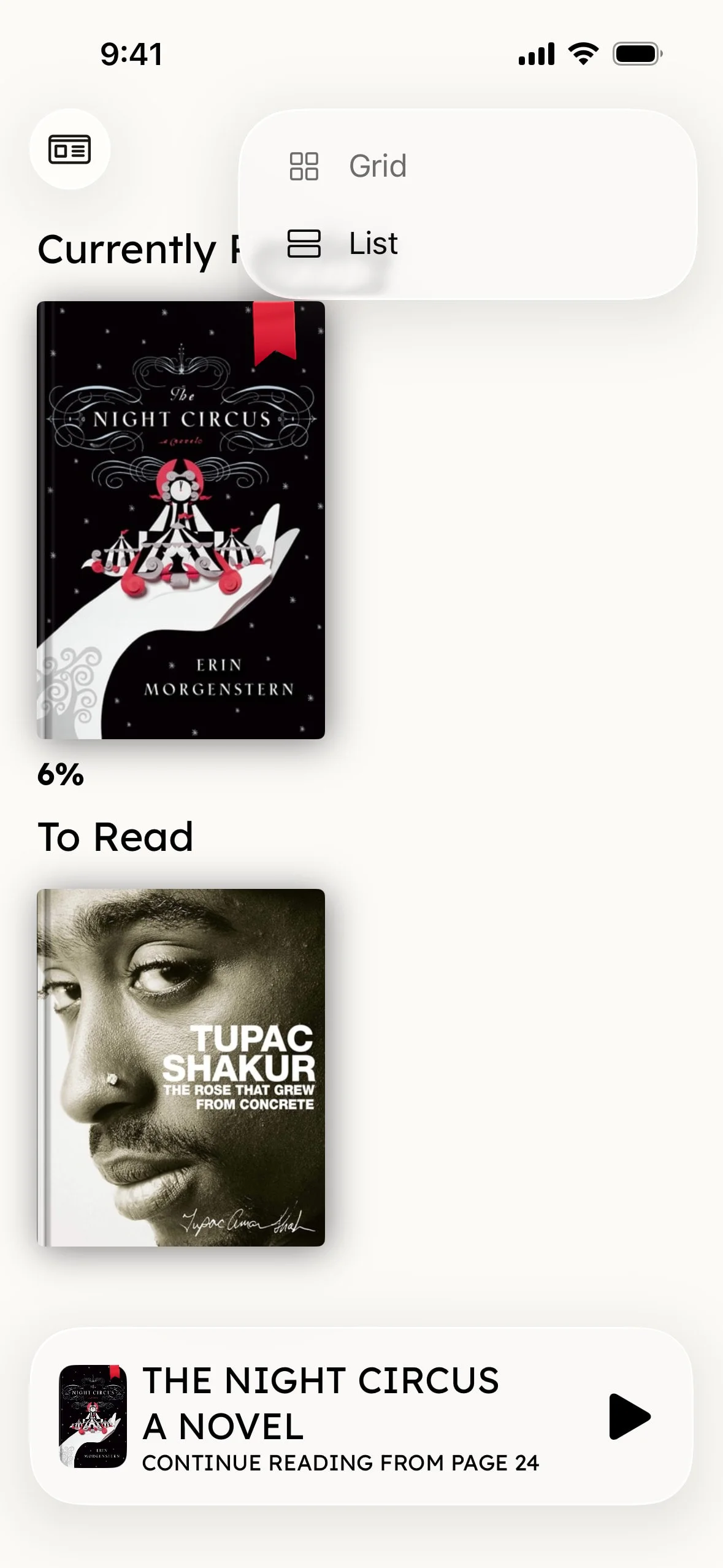pocketshelf UI Design Screenshot: Book Tracking & Personal Library