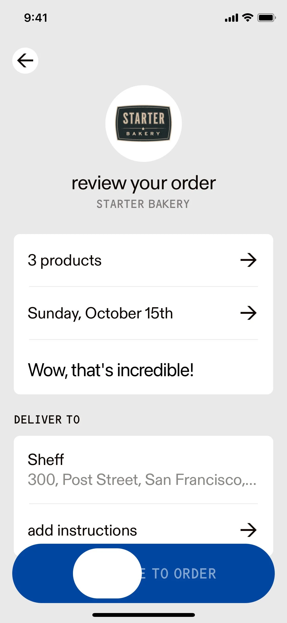 REKKI UI Design Screenshot: Wholesale Food Ordering for Chefs