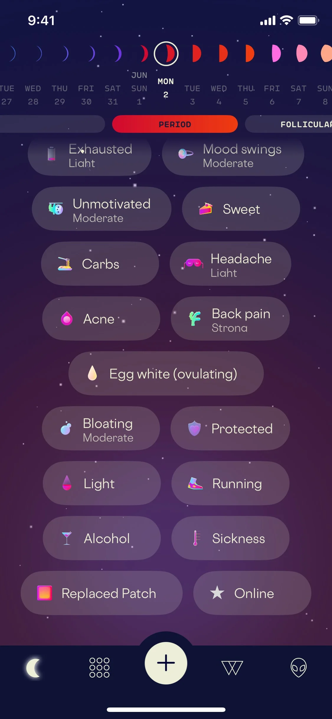 Stardust UI Design Screenshot: Modern Astrology & Celestial Rhythm