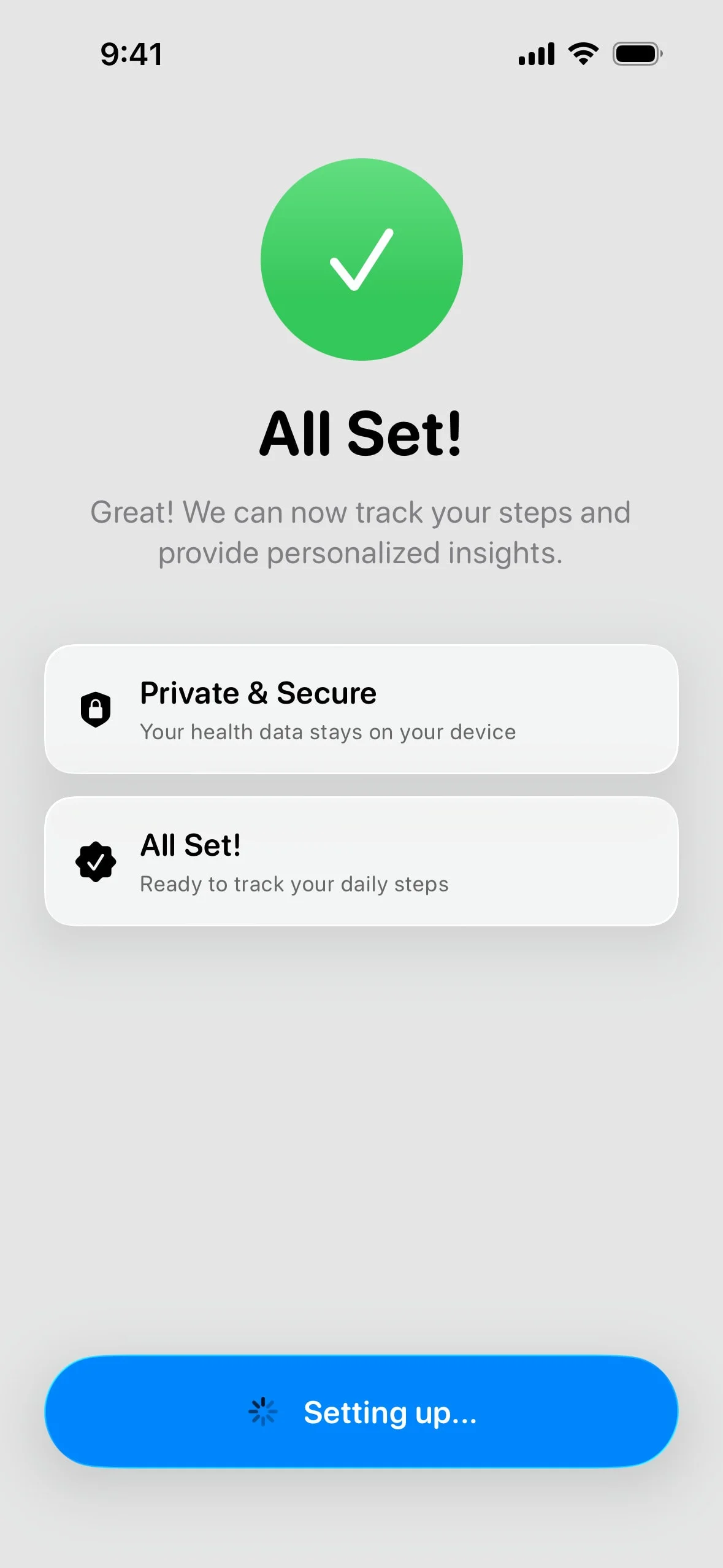 steps UI Design Screenshot: Daily Step Counter & Walking Analytics