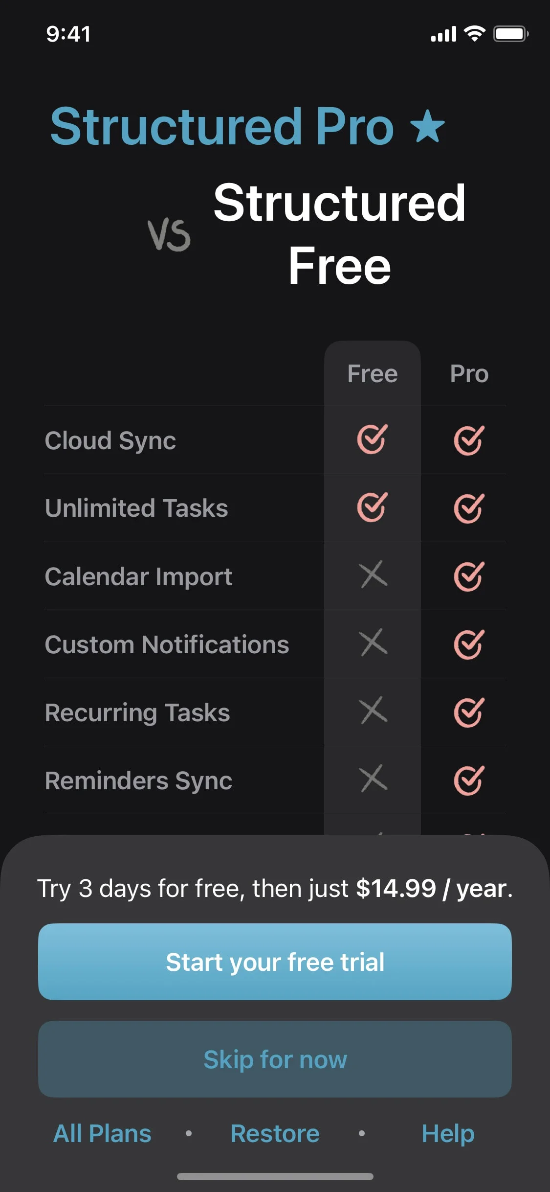 Structured UI Design Screenshot: Visual Daily Planner & Time Blocking