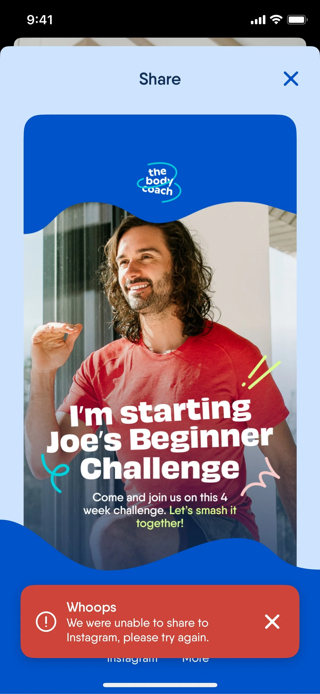 The Body Coach UI Design Screenshot: HIIT Workouts & Healthy Meal Plans