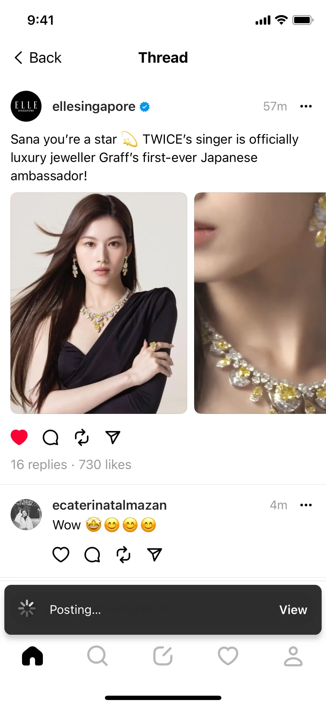 Threads UI Design Screenshot: Text Conversations by Instagram