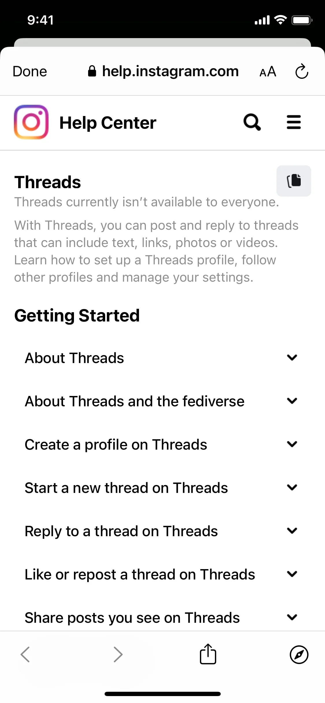 Threads UI Design Screenshot: Text Conversations & Social Sharing