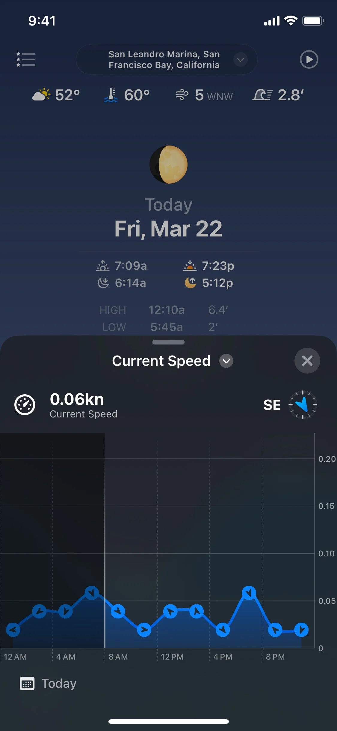 Tide Guide UI Design Screenshot: Coastal Marine Forecasts & Tide Tables