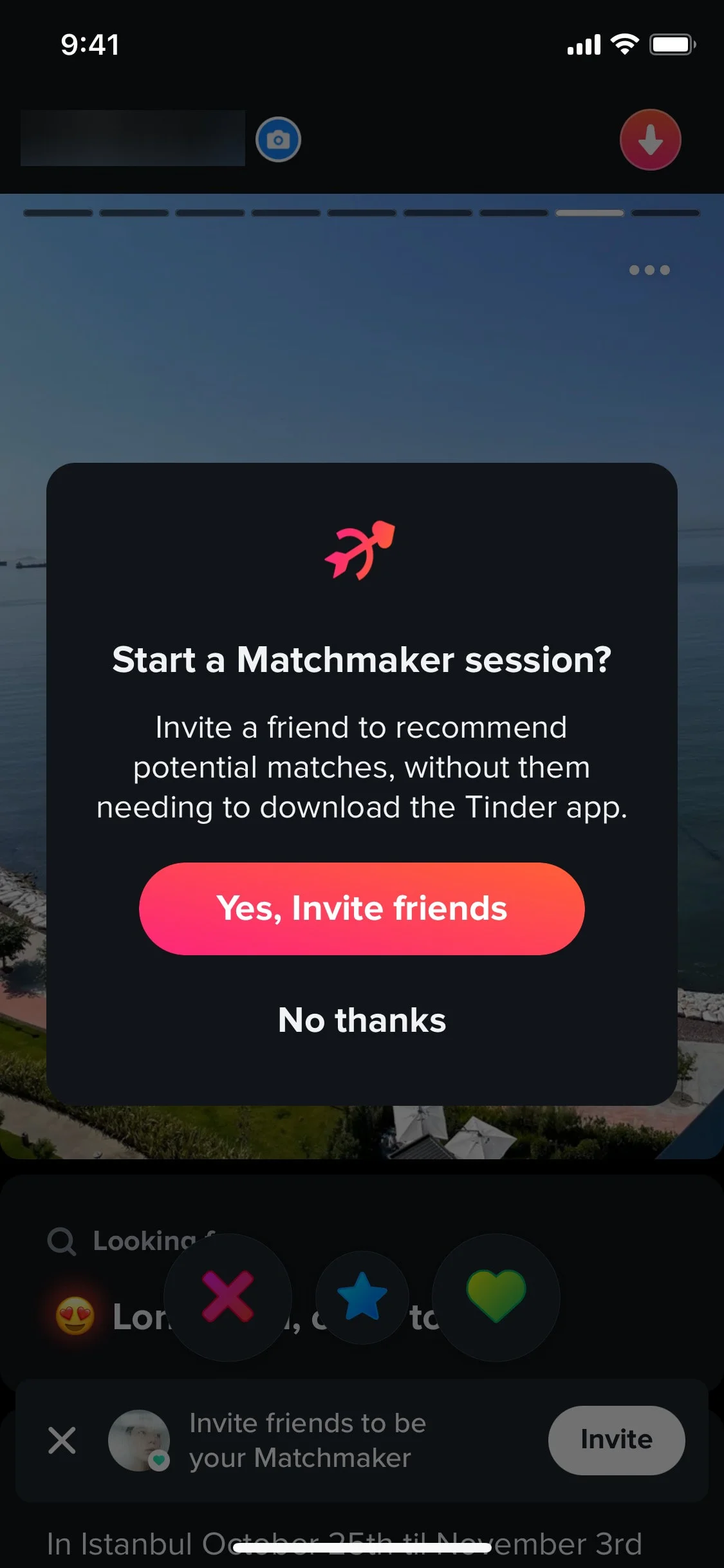 Tinder UI Design Screenshot: Match, Chat & Meet New People