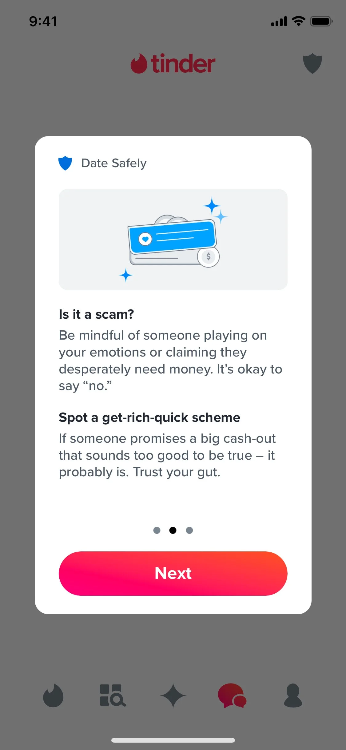 Tinder UI Design Screenshot: Dating, Matchmaking & Social Discovery