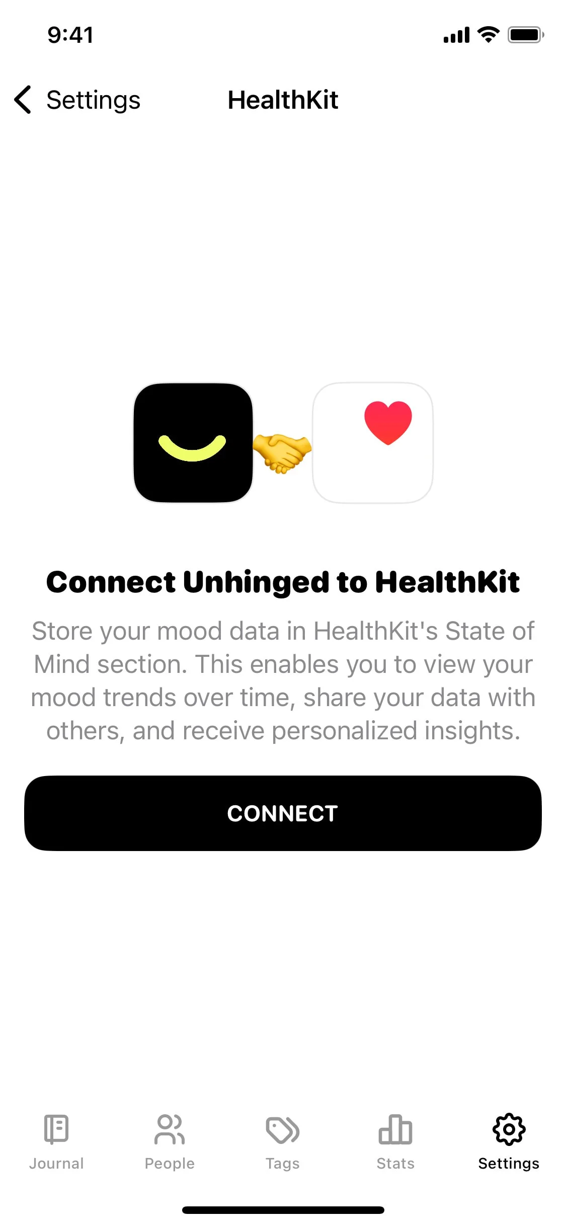 Unhinged UI Design Screenshot: Candid Dating & Emotion Tracking