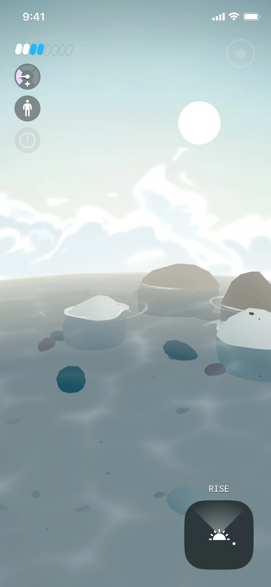 Vibes UI Design Screenshot: Interactive 3D Ambience & Meditation